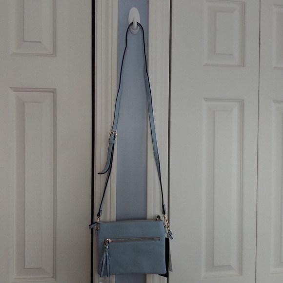 Isabelle Vegan Light Blue Crossbody Bag - Picture 3 of 9
